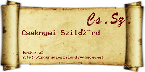 Csaknyai Szilárd névjegykártya