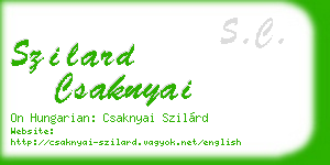 szilard csaknyai business card