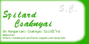 szilard csaknyai business card